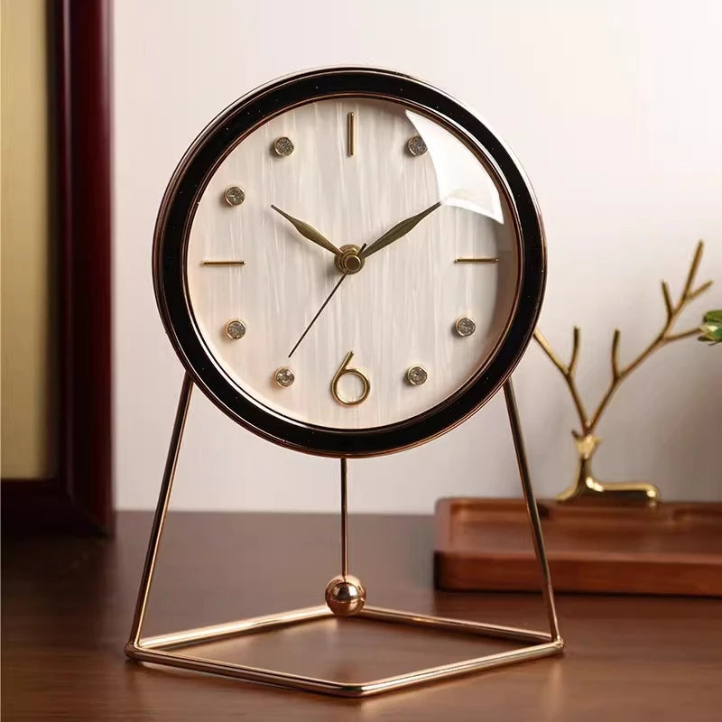 Light Luxury Clock Living Room Simple Fashionable Silent Modern Creative Desk Clock Ornament for Home Use Oasis Select