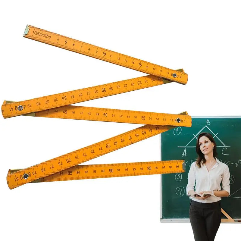 Wooden Foldable Ruler Folding 1 Meter Stick Wood Metric Scale Carpenters Ruler For School Drawing Tools School Supply Teacher Oasis Select