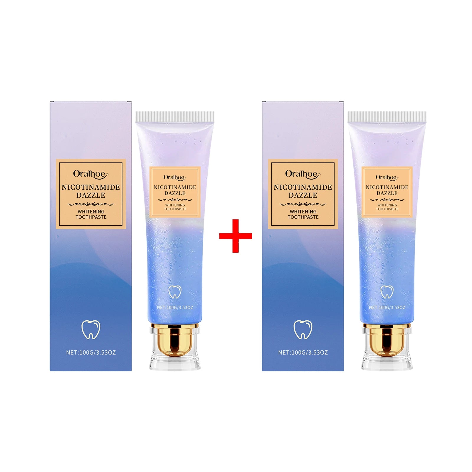 Oralhoe Nicotinamide Tooth Whitening Toothpaste Freshing Breath Deep Cleansing Bleaching Remove Smoke Stains Brighten Toothpaste Oasis Select 100g Boxed X 2PCS