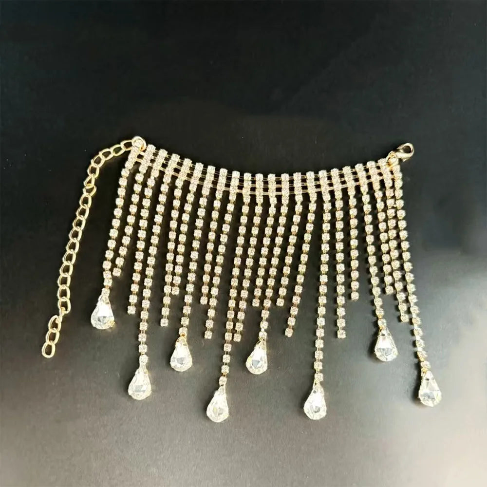 Crystal Rhinestone Fringe Bottle Cover – Elegant Tassel Chain