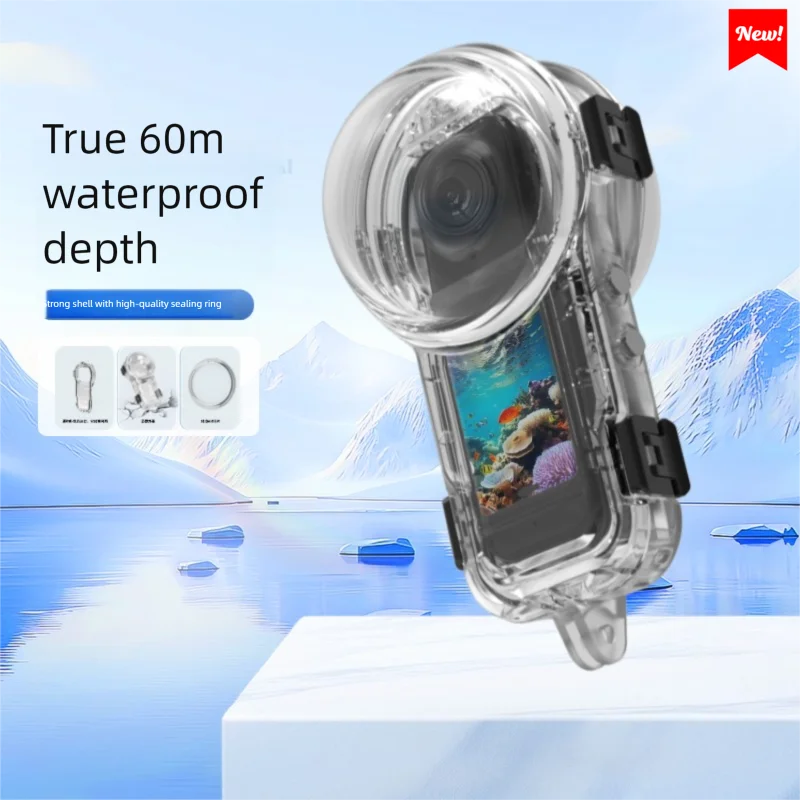 50M Waterproof Dive Housing for Insta360 X5 | 360° Clear Case