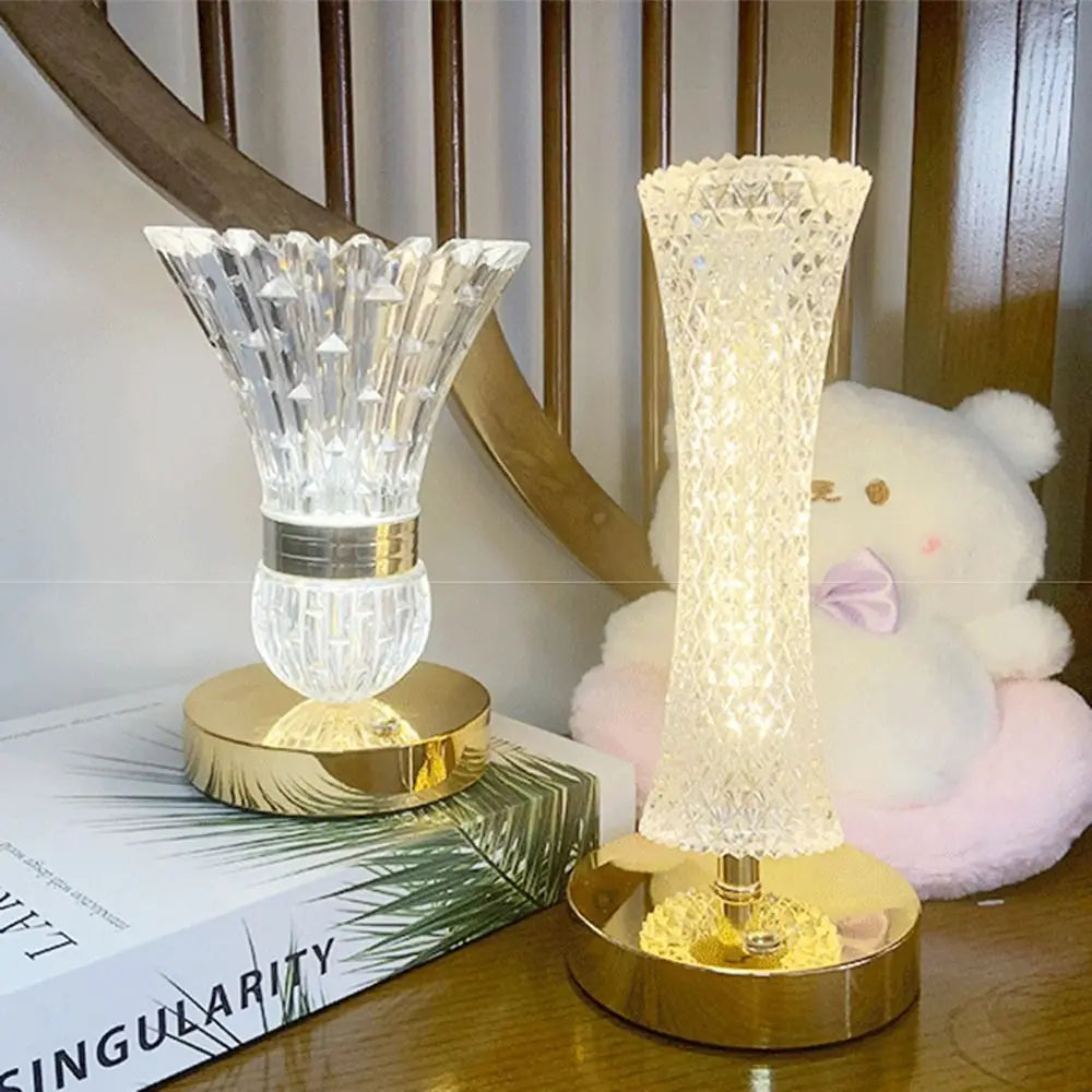 Dimmable Crystal Mushroom Table Lamp | 3-Color Touch LED Night Light LED Touch Table Lamp Oasis Select