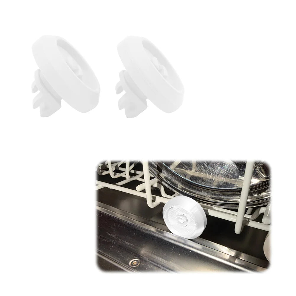 For Miele G Series Compatible Bottom Rack Rollers 2PCS Support Wheels Replacement 3.5x3.5x2.3CM Easy Installation Oasis Select White