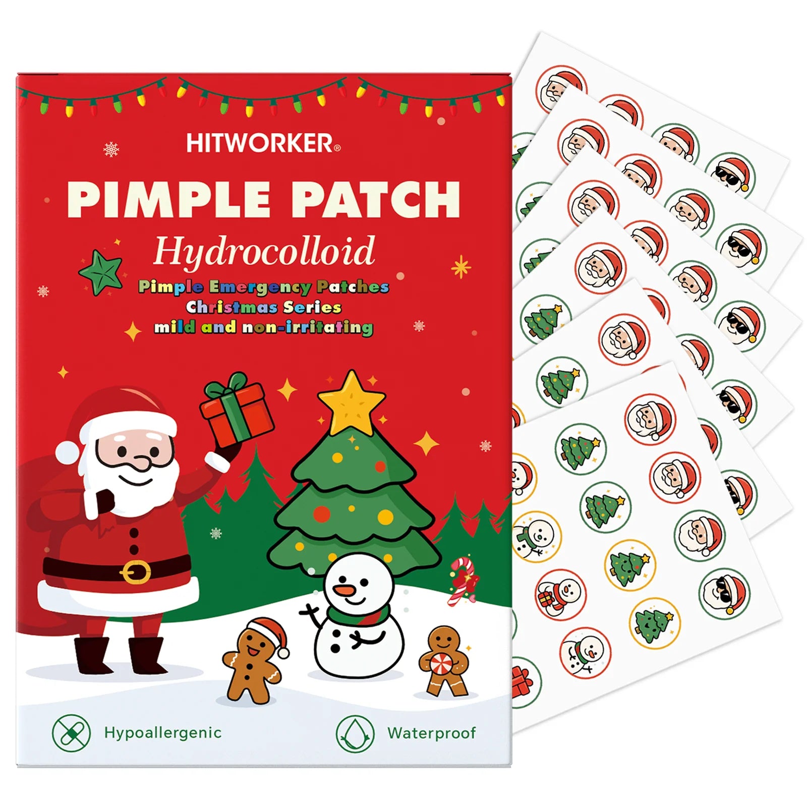 120 Cute Christmas Style Acne Patch - Alcohol Free, Odorless, Ultra Thin Spot Covering, Essential for Christmas Parties Oasis Select 120pcs
