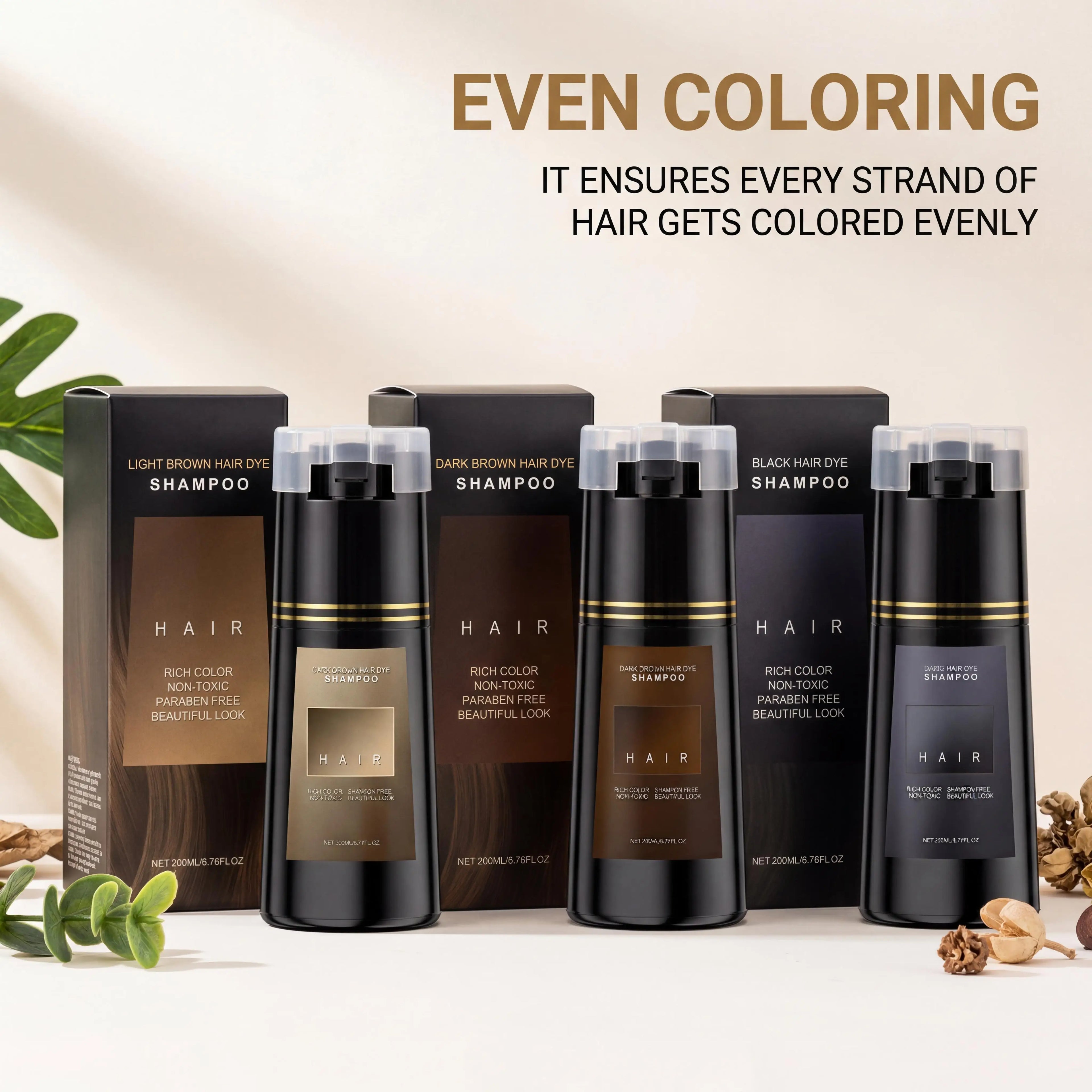 DIY Salon Hair Dye Shampoo Easy Use & Gentle Coloring Long Lasting Effect Infused Plant Extract Hair Color Shampoo For Women Men Oasis Select