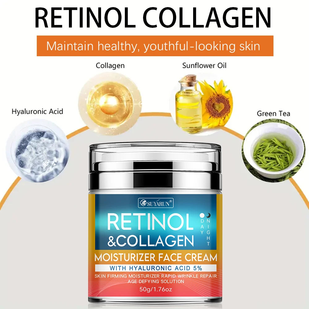 SUYARUN Retinol & Collagen Face Cream – Firming Moisturizer Face Moisturizer Cream Oasis Select
