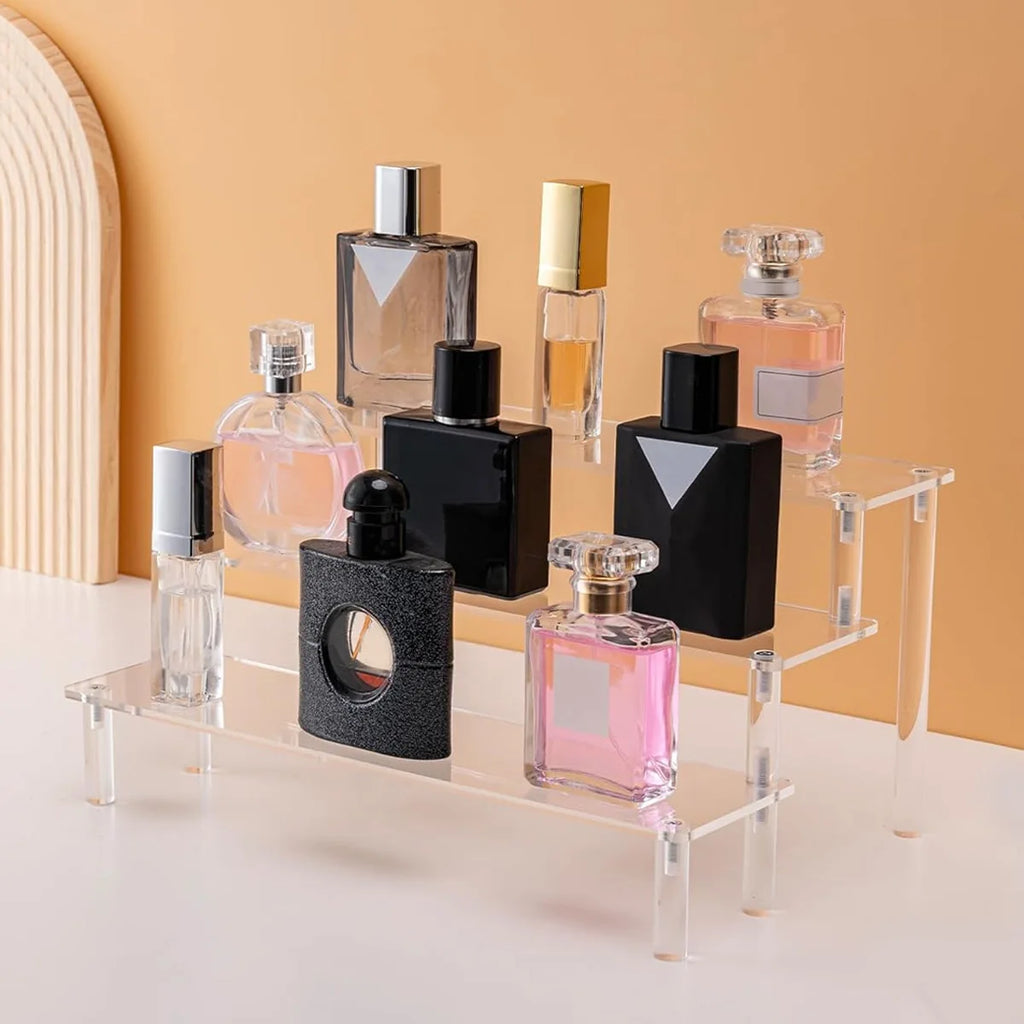 1pc,Multilayer acrylic transparent display rack, desk storage rack, suitable for cosmetics, perfume, dolls, nail polish shelf Oasis Select