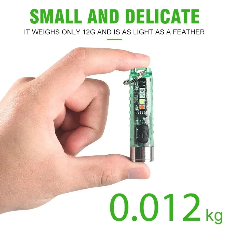 ESMARTER Mini EDC Keychain Flashlight 400LM USB-C UV Magnetic