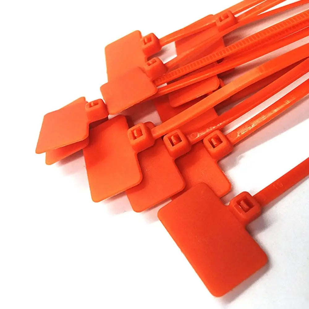 100pcs Plastic Loop Ties Markers Cable Easy Mark Nylon Cable Ties Tag Labels Tag Self-locking Zip Ties Oasis Select