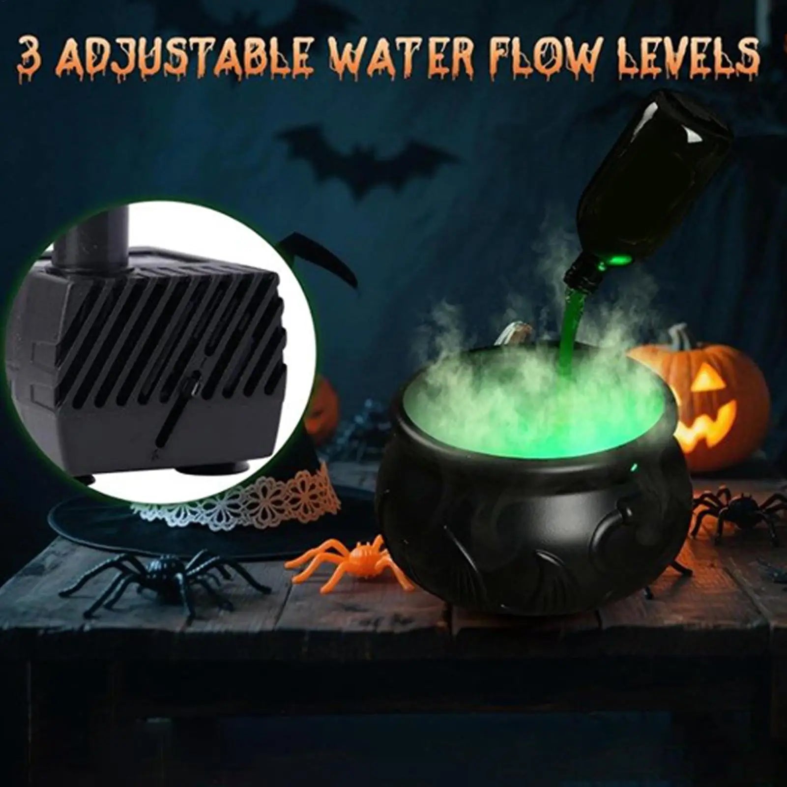 Cauldron Bowl Halloween Party Decorations Outdoor Lighted Holiday Displays for Indoor Summer Dining Kitchen Home Room Classroom Oasis Select