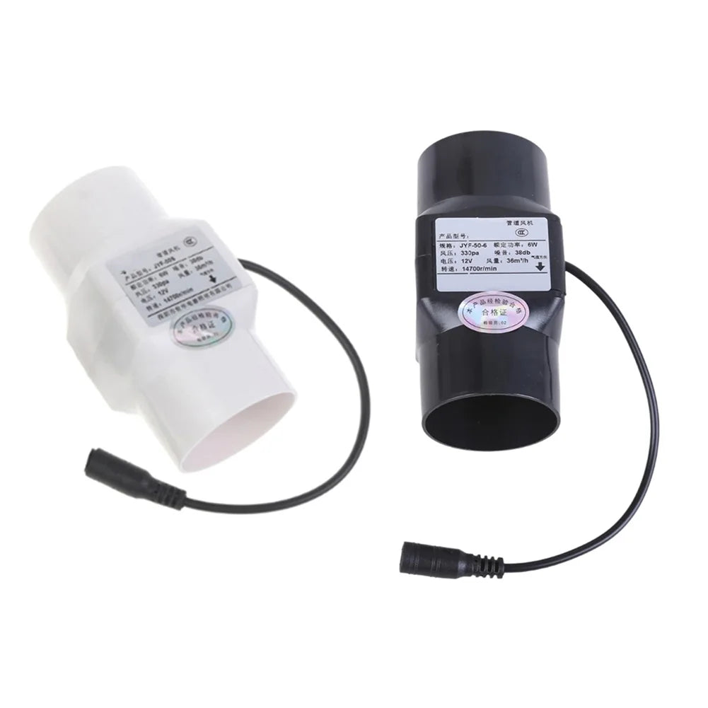 12V 6W Inline Duct Fan 50mm – Quiet Mini Exhaust Ventilation Fan Inline Duct Fan Oasis Select