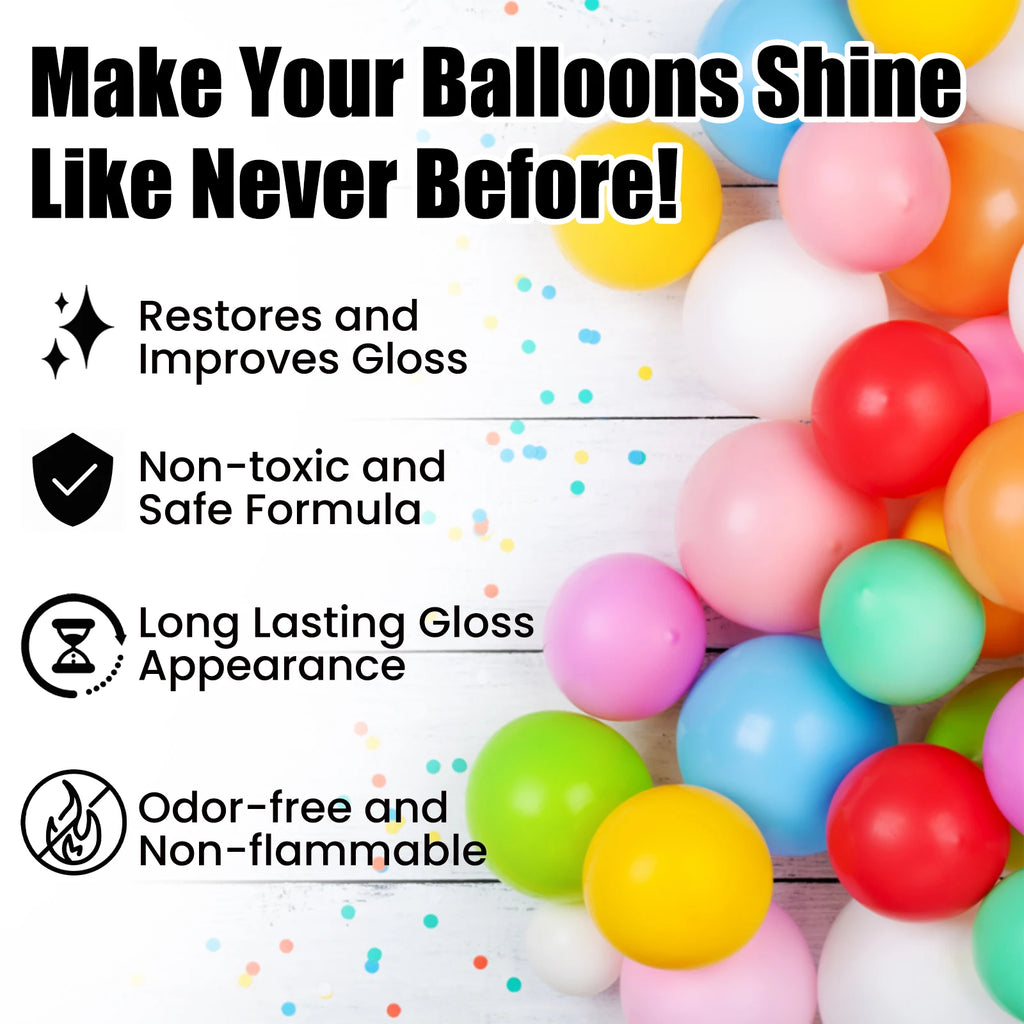 Balloon Shine Enhancer Spray Instant Gloss Polish Party Decoration Supplies Safe Formula Quick Dry For Birthday Wedding Events Oasis Select