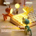 LED Night Light Mini Cute Pet Light Student Gift Cartoon Pet Folding Table Lamp Room Bedside Bedroom Living Room Decor Oasis Select blue deer