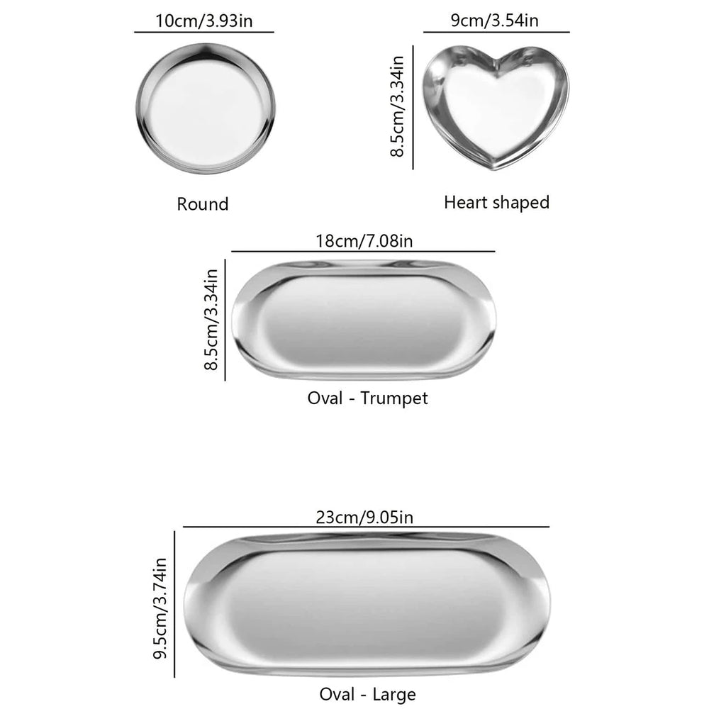 Silver Stainless Steel Cosmetic Jewelry Storage Tray Oasis Select