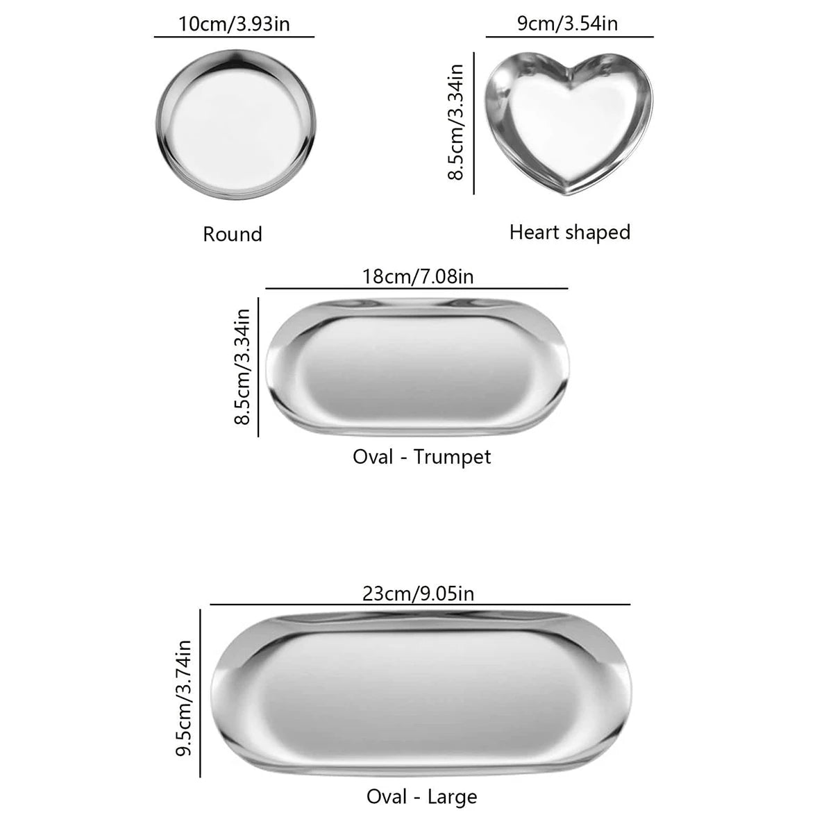 Silver Stainless Steel Cosmetic Jewelry Storage Tray Oasis Select