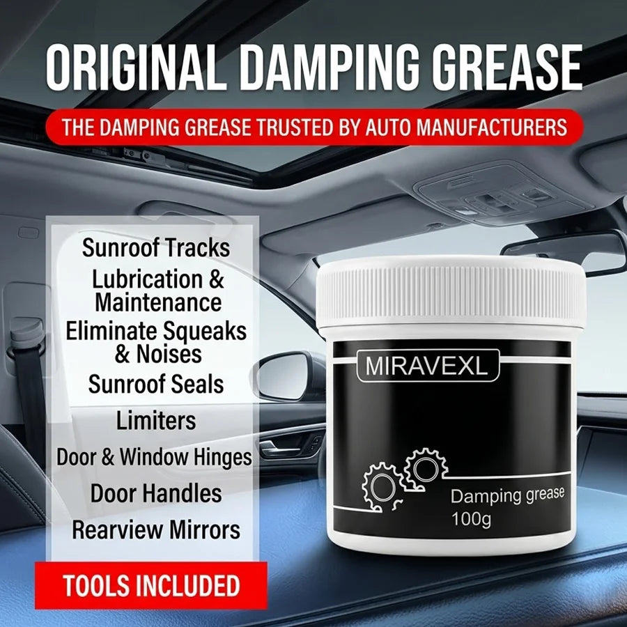 Car Interior Noise Canceller Damping Grease Universal Lubricant for Sunroof Track Door Handle Dashboard Gear Plastic Lubricating Oasis Select
