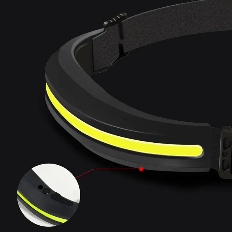 Portable COB Headlamp Rechargeable Red and White Light Work Light Outdoor Camping Night Running Floodlight Fishing Headlight Oasis Select