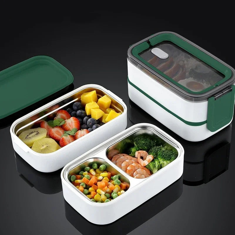 2 Layers Lunch Box with Lunch Bag 304 Stainless Steel for Adults Kids School Office Microwavable Portable Bento Food Containers Oasis Select