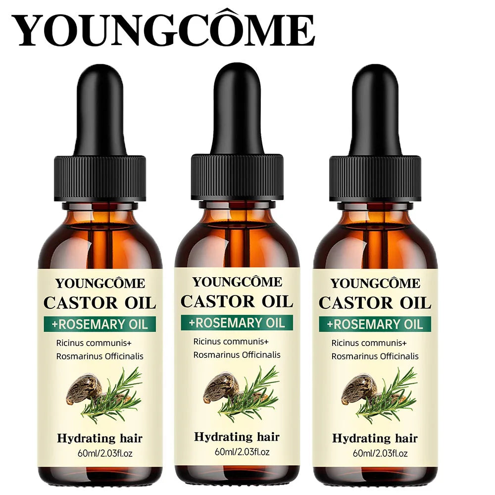Castor & Rosemary Hair Growth Oil – Thicker, Shinier Hair Hair Growth Oil Oasis Select 60ML-3PCS