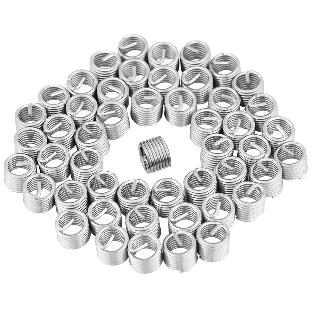 50pcs Stainless Steel Coiled Wire Helical Screw Thread Inserts M8 x 1.25 x 1.5D Length Oasis Select