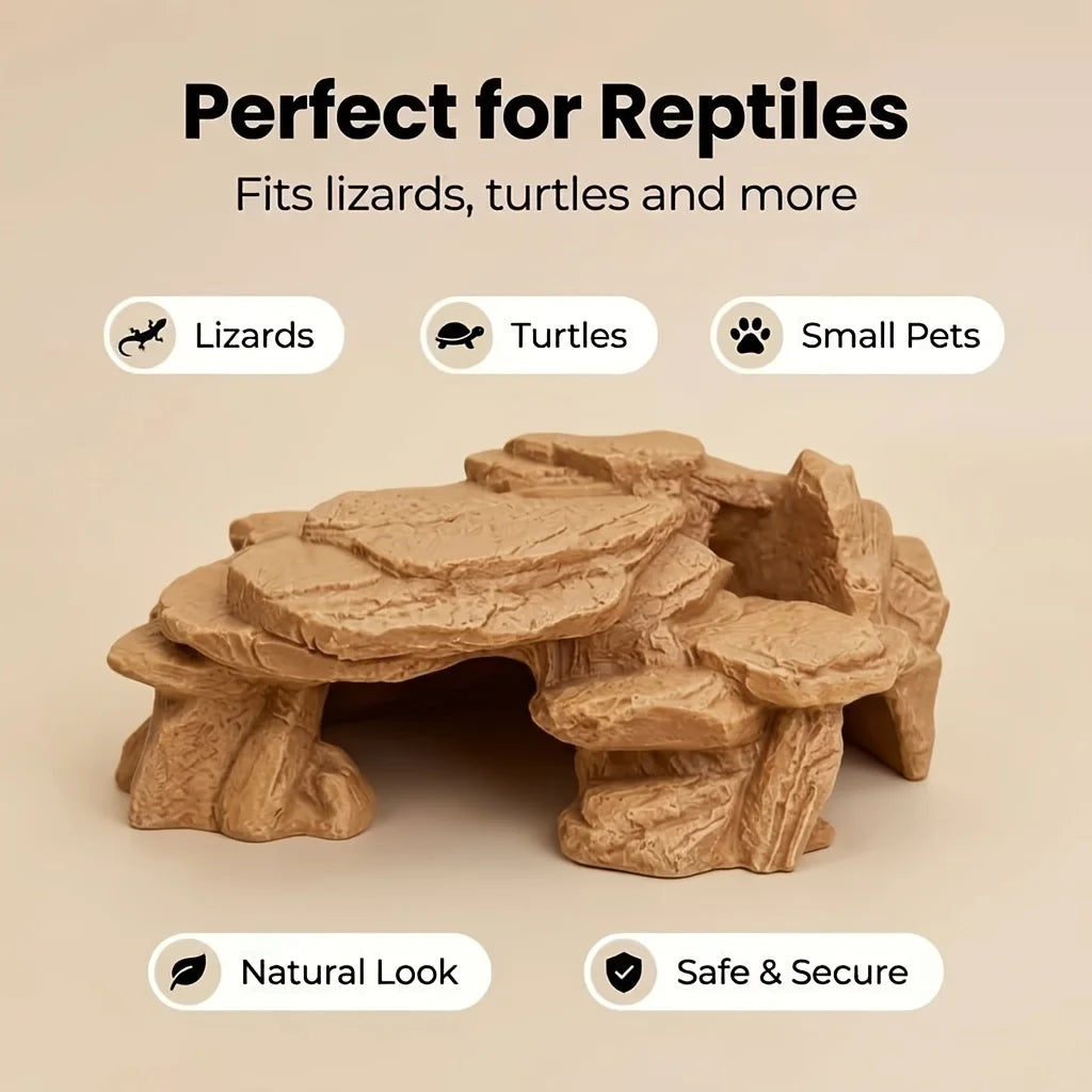 PLA Cave Aquarium Hidden Fish Tank Decoration with Sinking Pool Platform Turtle Shrimp Fish Hidden Rest Evacuation House Oasis Select