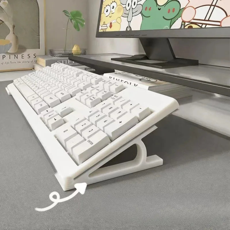 1 pair Ergonomic Keyboard Riser, Non-Slip Universal Stand with Multi-Color, Perfect for Office & Gaming Setup, Keyboard Stand Oasis Select WHITE