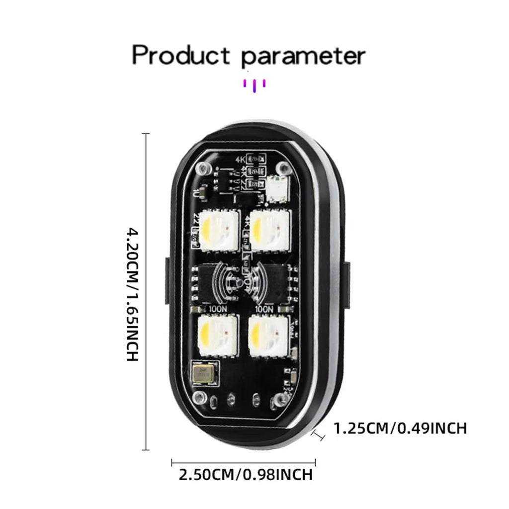 RGB LED Wireless Strobe Light – 8 Colors, Waterproof, Drone & Moto