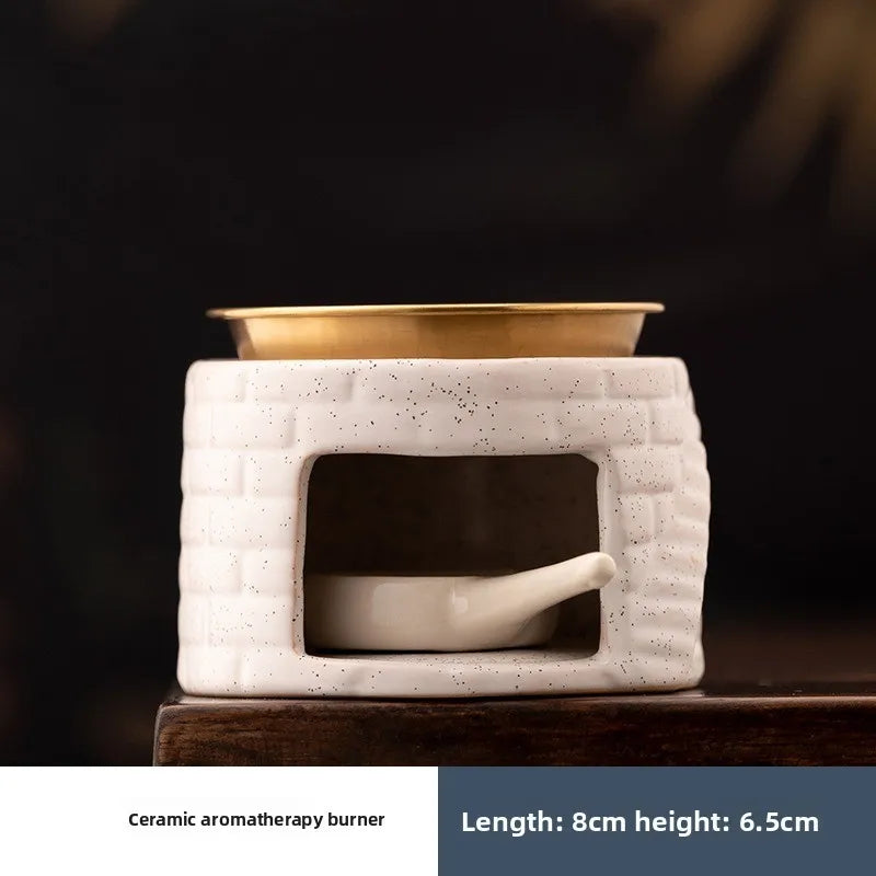 Indoor Aromatherapy Wax Warmer Ceramic Scent Diffuser Lamp Home Fragrance Heater for Essential Oils & Incense Powder Oasis Select