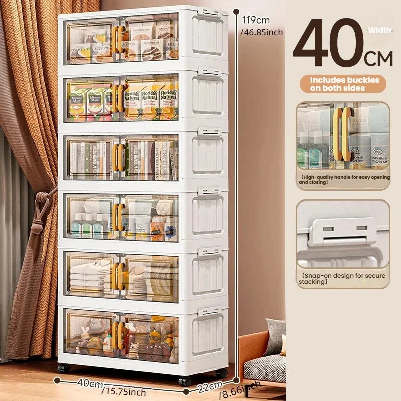 Double-door Living Room Storage Cabinet Folding Floor-standing Box No