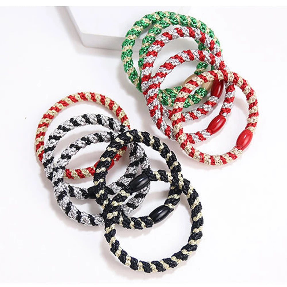 10pcs 5mm Black Mix Elastic Hair Ties Hair Bands No Damage Soft Ponytail Holders Hair Accessories for Girls Women Oasis Select