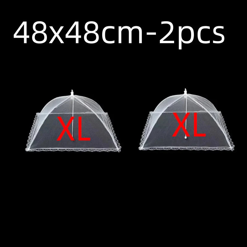 Collapsible Mesh Food Covers Protective Anti-Flying Pop Up Fine Fly Net White Household Food Tent for Outdoors Parties BBQ Oasis Select 18inch 48x48cm 2pcs