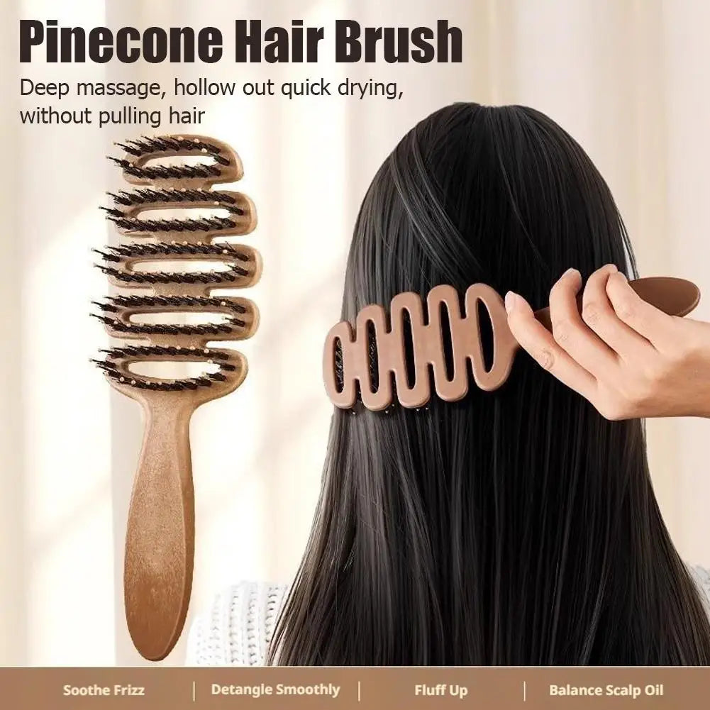 Pinecone Hair Brush – Anti-Tangle, Scalp Massage & Blow Dry