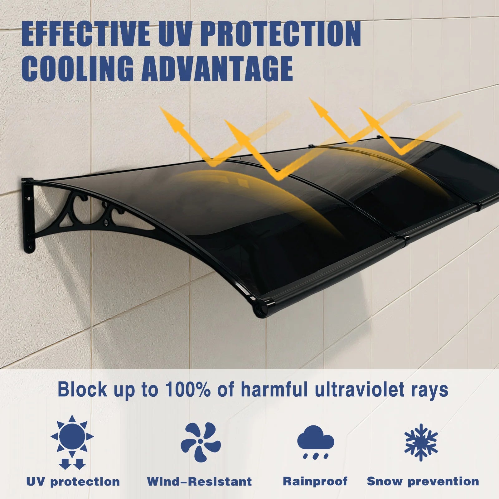Polycarbonate Door Canopy Awning – UV, Rain & Snow Shield Exterior Door Canopy Oasis Select
