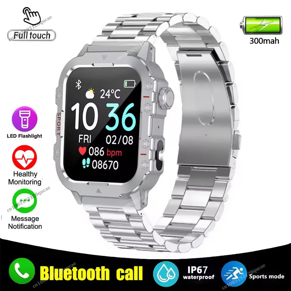 Outdoor Smart Watch – LED Flashlight & Bluetooth Calling 1.44"