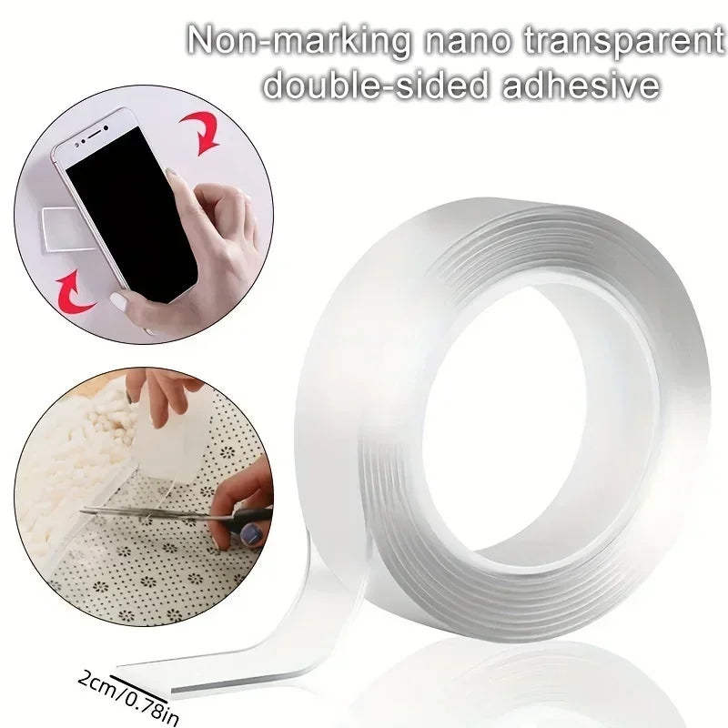 1/3/5m Nano Tape Double-sided Strong Decorative Adhesive Tape Thickened Transparent Waterproof Tape Glue Useful Things for Home Oasis Select