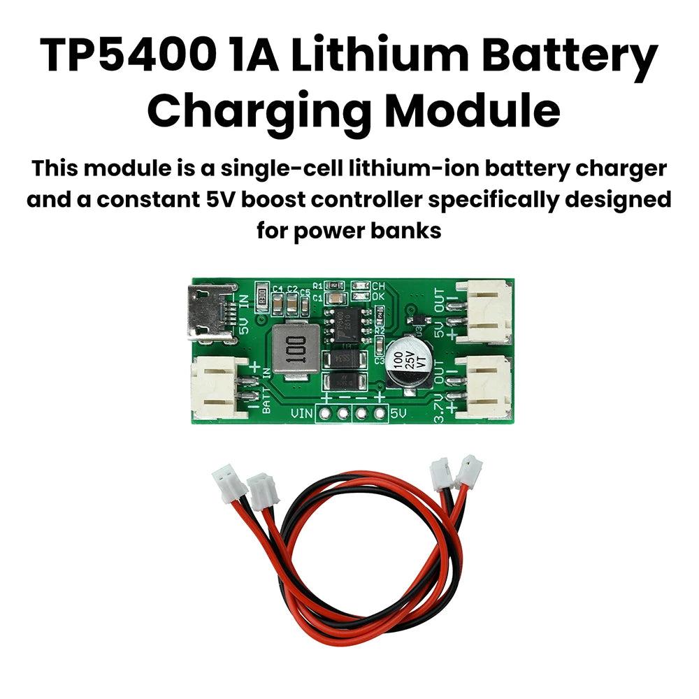 TP5400 1A Lithium Battery Charging Module 5V 1A Boost Converter Power Bank Charging Boost Module Micro USB Interface Oasis Select Default Title