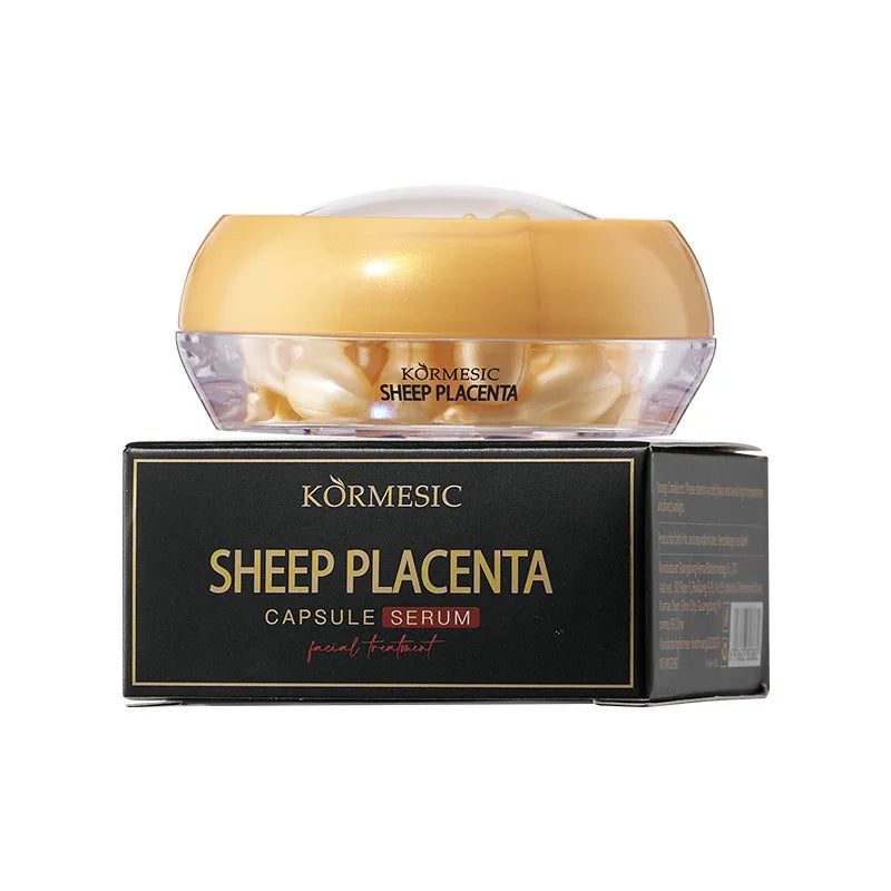 30-Pack Placenta Capsule Face Serum – Vitamin E & Hyaluronic Acid Face Serum Capsules Oasis Select 30pcs