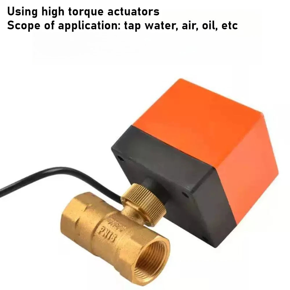 Electric Two-way Ball Valve DN15 20 25 32 40 50 Three Wire Two-point Control 220V 12V 24V Copper Electric Ball Valve Oasis Select