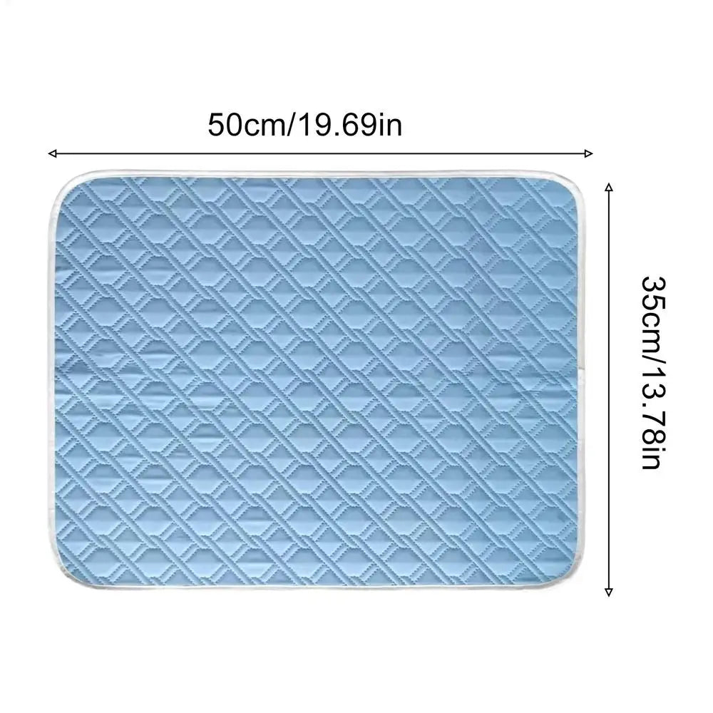 Cooling Pad for Dog Sweat Absorbent Sleeping Rug 45x35cm Soft Self Cooling Pet Mat for Small Medium Large Dog Kitten Crate Oasis Select Blue