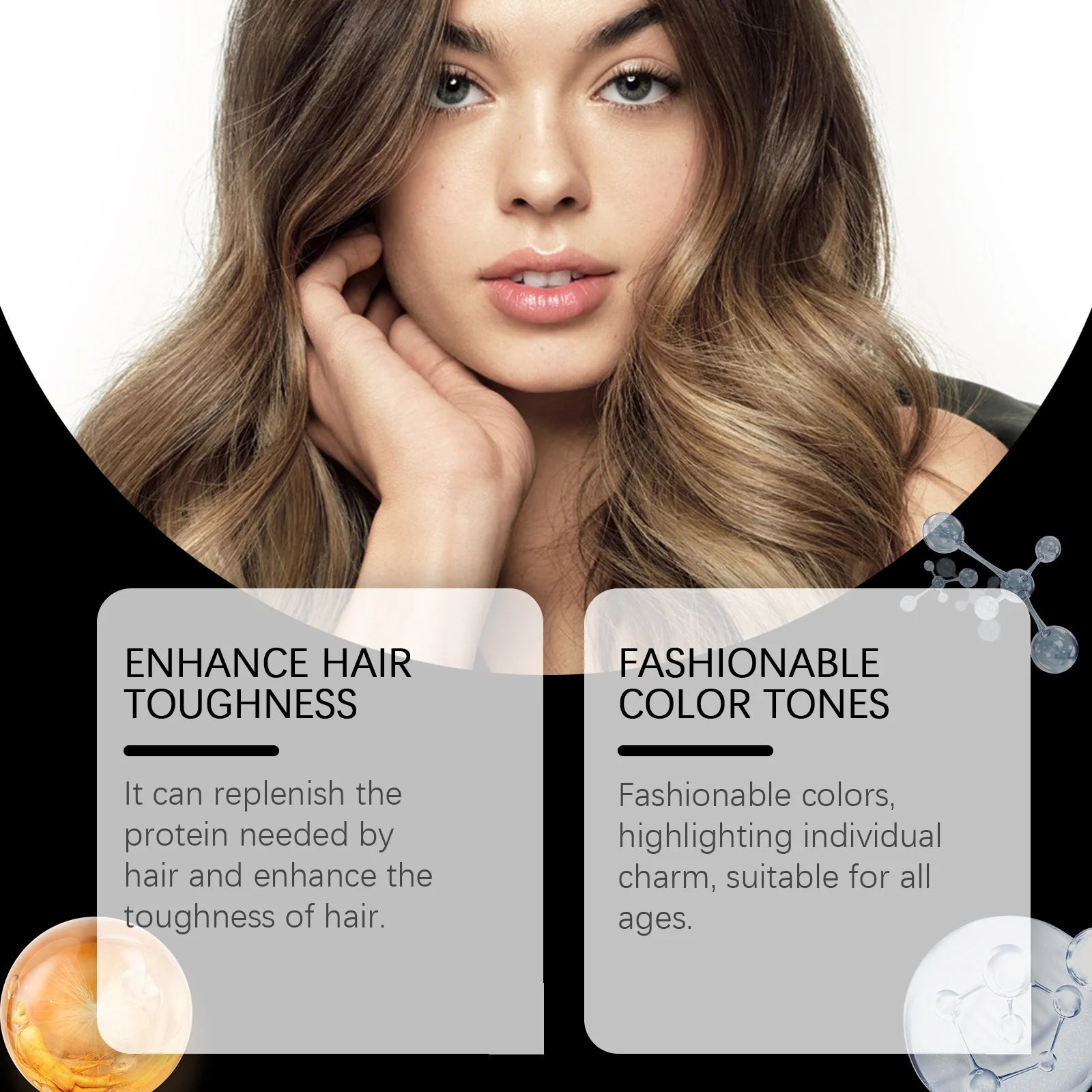 Hoegoa Hair Dye Shampoo Permanent Brown Natural Coloring Coverage Gray Hair Lasting Moisturizing Fluffy Hair Darkening Shampoo Oasis Select