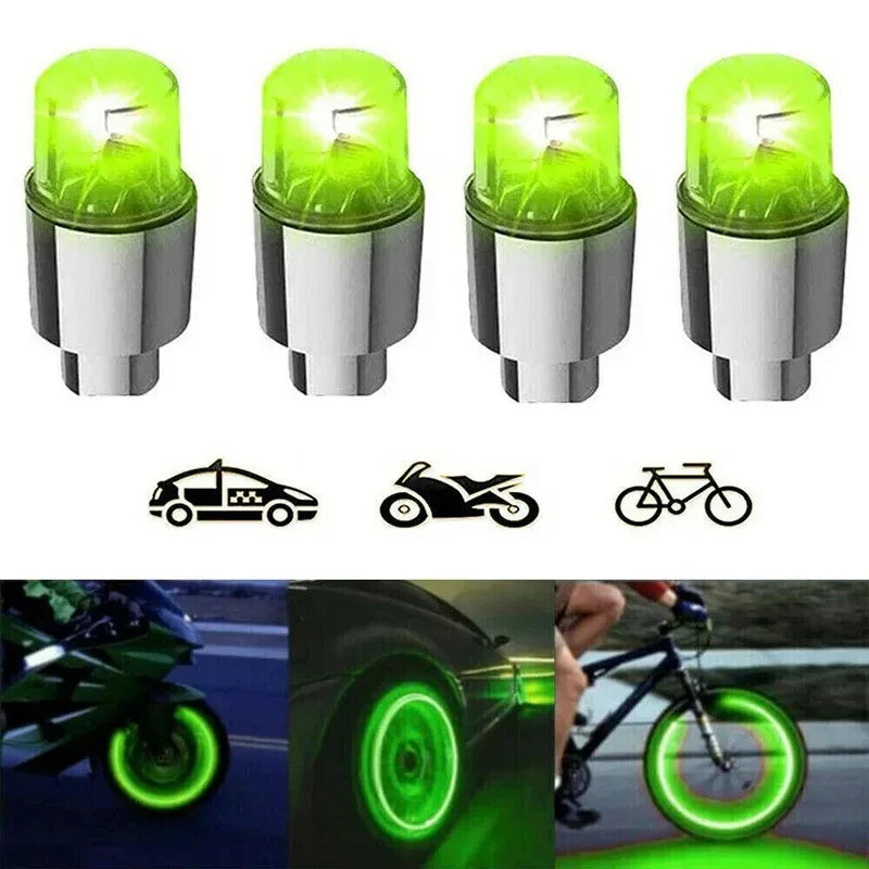 2/4/6/8Pcs Car Light Bicycle LED Tire Lights Universal Car Neon Lamp Valve Cover Lights Tire Colorful Flashing Bulb Decoration Oasis Select