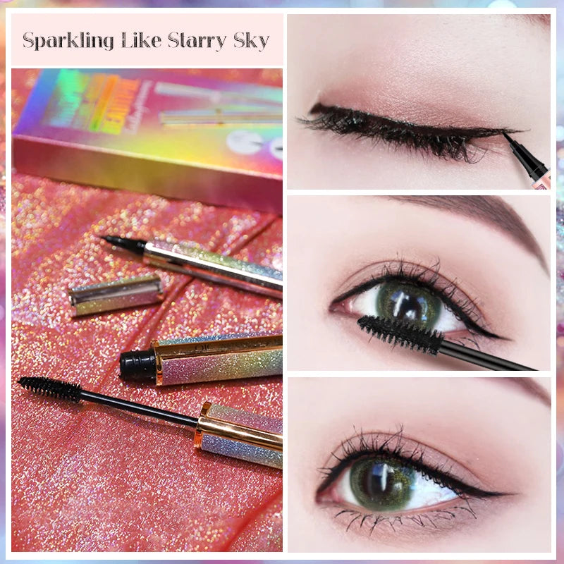 QIC 5D Fiber Mascara & Liquid Eyeliner Set – Waterproof