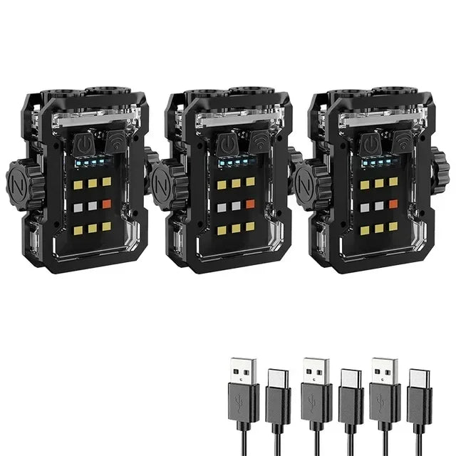 Mini Keychain Flashlight USB-C Rechargeable 6 Modes & Magnet
