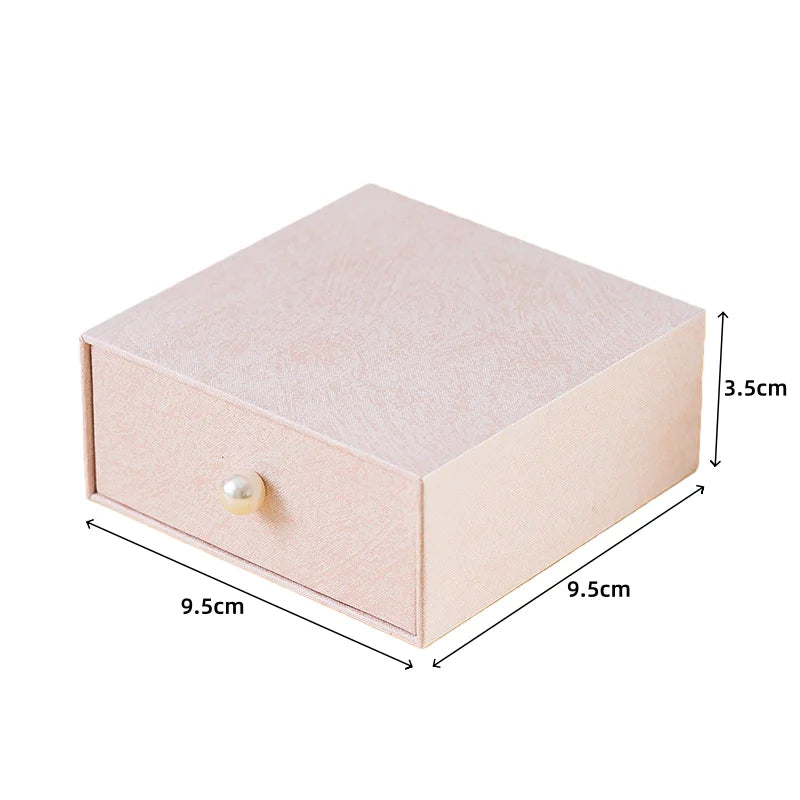 Velvet-Lined Heart Ring Box | Pearl Handle Jewelry Gift Box