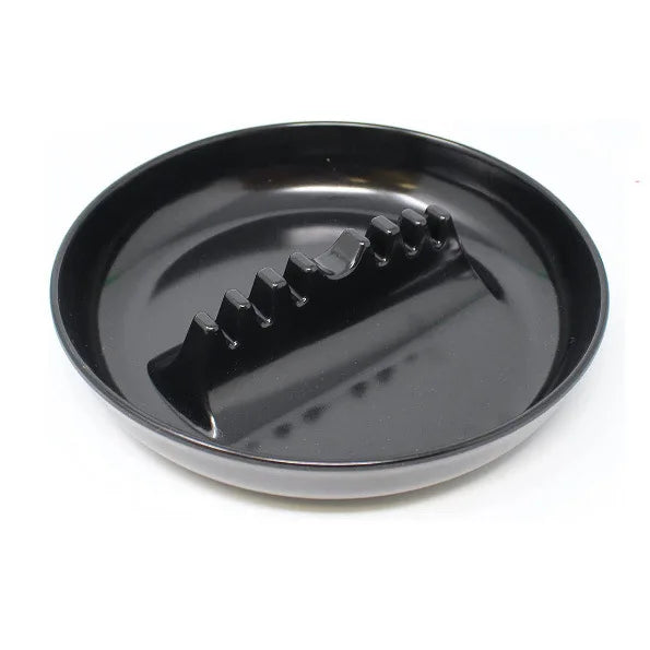 Personalized Creative Plastic Fireproof Ashtray Drop-Resistant Non-Fragile round Melamine Ashtray Household Office Decoration Oasis Select Black 17x17x4cm