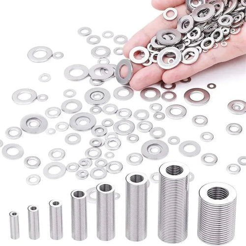 304 Stainless Steel Flat Washers Set – 180 or 360 Pcs Flat Washer Set Oasis Select