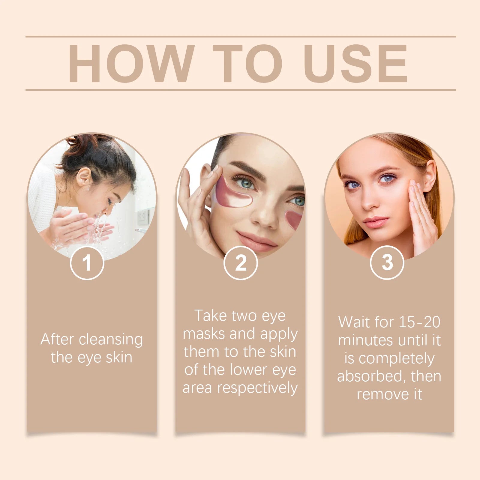 Coffee Eye Mask Anti-Aging Reduce Dark Circles Wrinkle Relieve Swelling Moisturizing Firm Whiten Skin Hyaluronic Acid Eye Mask Oasis Select