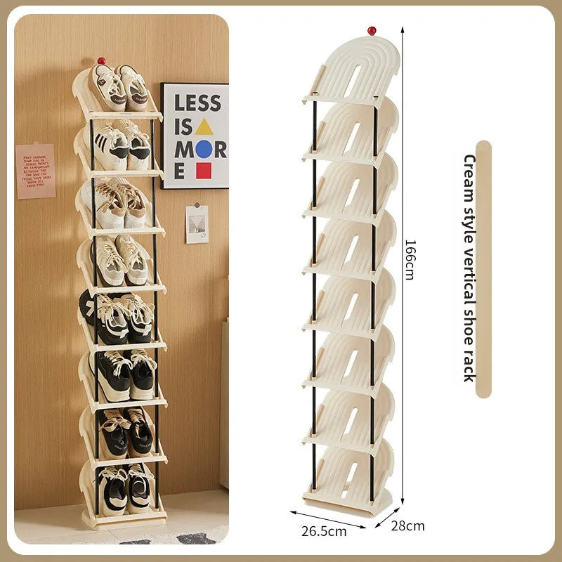 Multi layer simple storage shoe rack for household use, multifunctional and minimalist shoe cabinet, bedroom storage rack Oasis Select 8 Layers - Cream