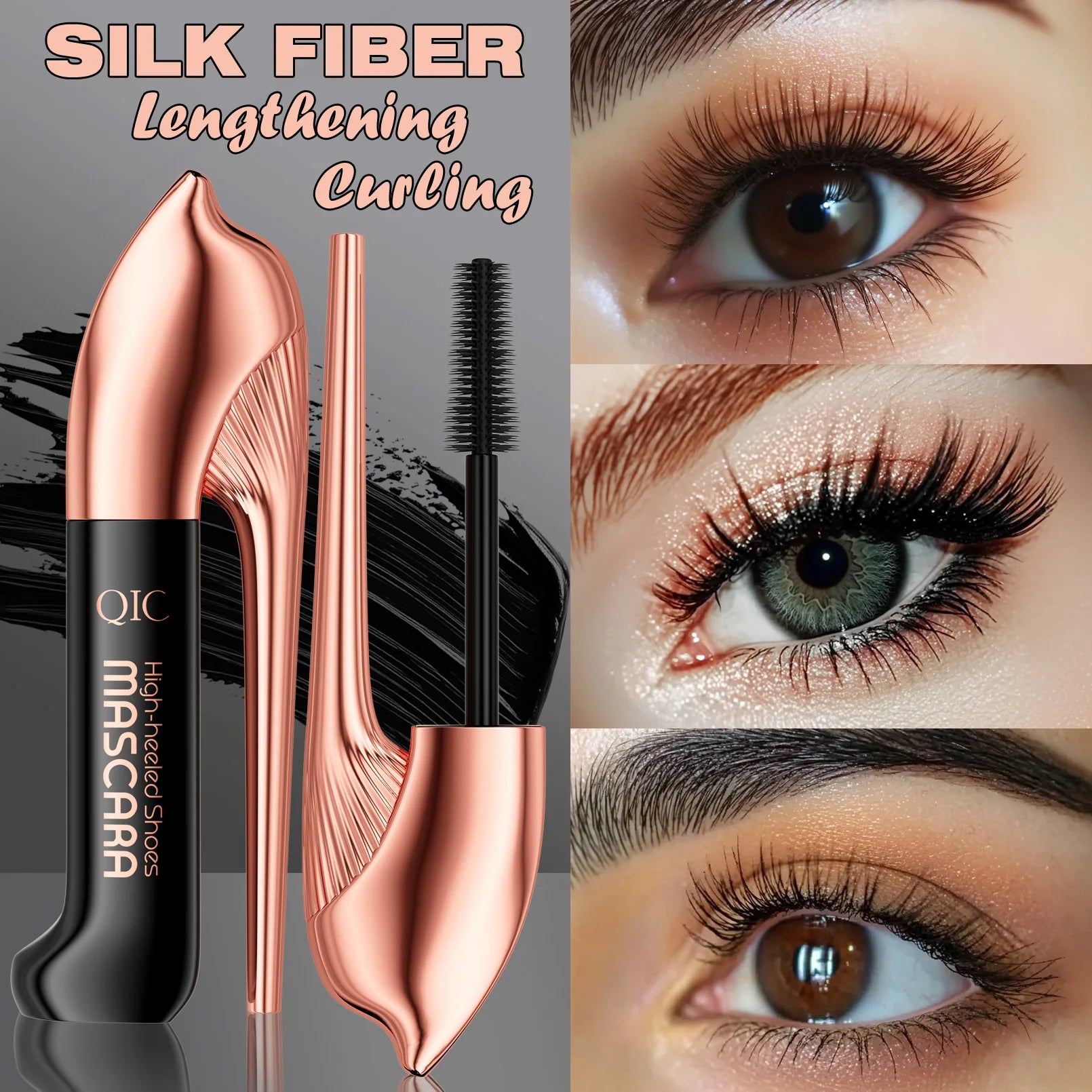 QIC 3D Fiber Mascara – Volumizing, Lengthening & Waterproof