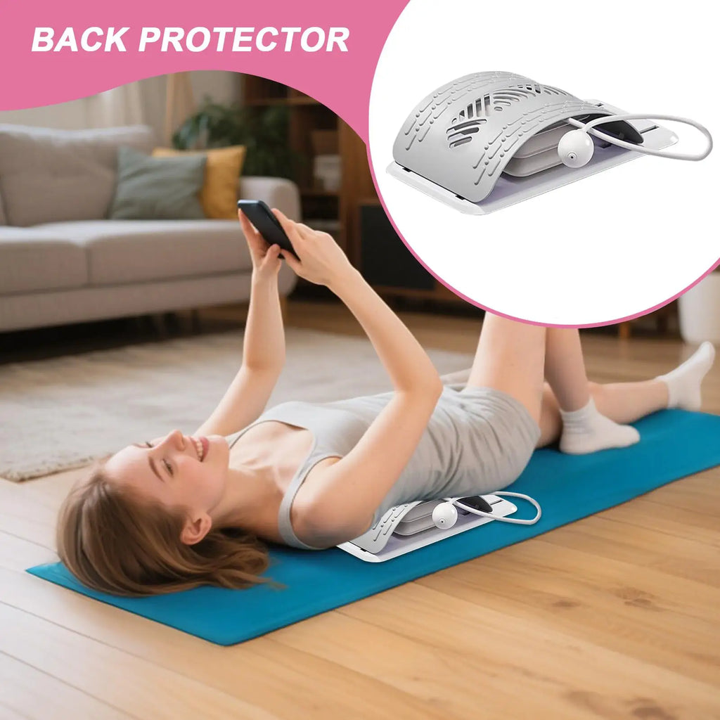 Lumbar Stretcher Ergonomic Back Stretcher for Lower Back Relief Adjustable Support Board Corrector for Workout Women Men Indoor Oasis Select